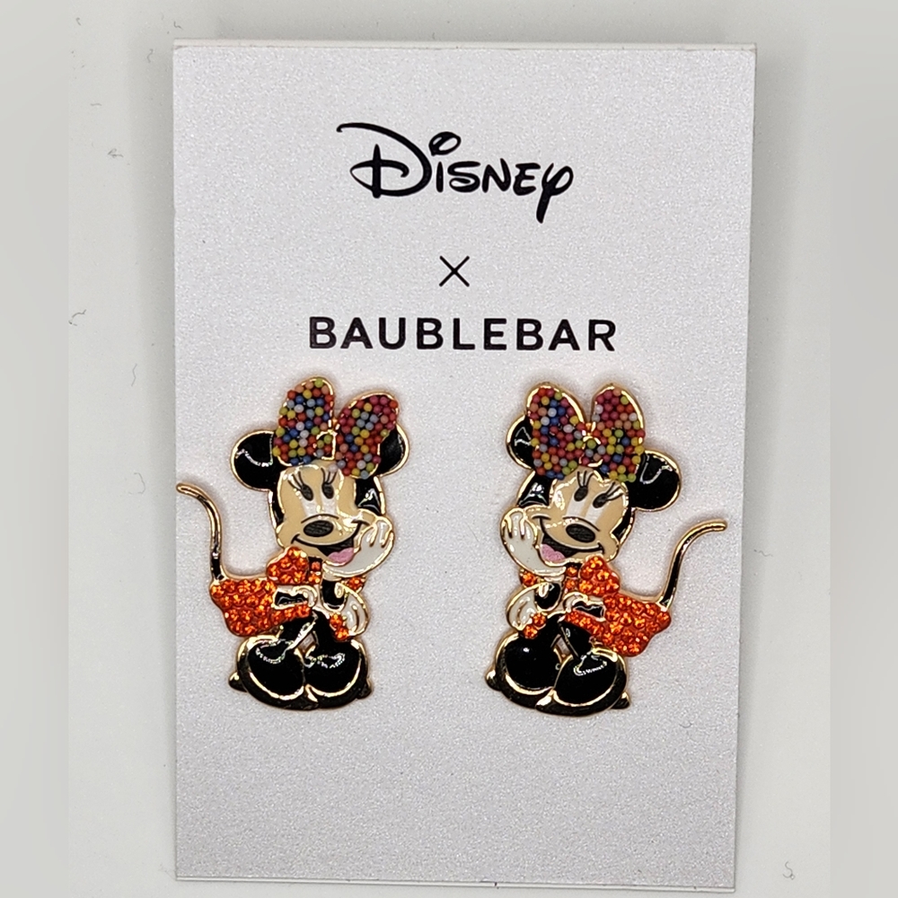 NWOT Disney Baublebar Minnie Bow Earrings